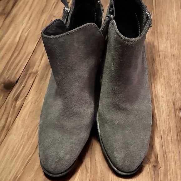 Sonoma Goods For Life Gray Leather Suede Ankle Boots 7 Medium - Picture 2 of 7